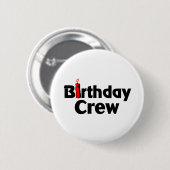 Birthday Crew Ronde Button 5,7 Cm (Voorkant /achterkant)