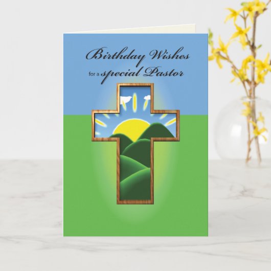 Birthday Cross Priest Kaart (Gele Bloem)