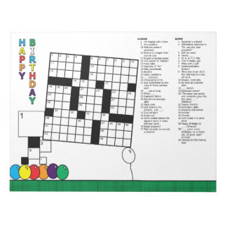 Birthday Crossword Puzzle (48 clusters) Notitieblok