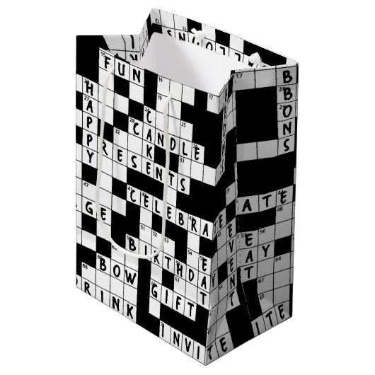 Birthday Crossword Puzzle Medium Cadeauzakje (Voorkant Gekanteld)