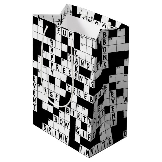 Birthday Crossword Puzzle Medium Cadeauzakje (Achterkant Gekanteld)