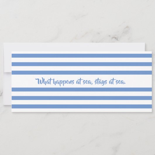 Birthday Cruise Boarding Pass Invite Blue Gold (Achterkant)