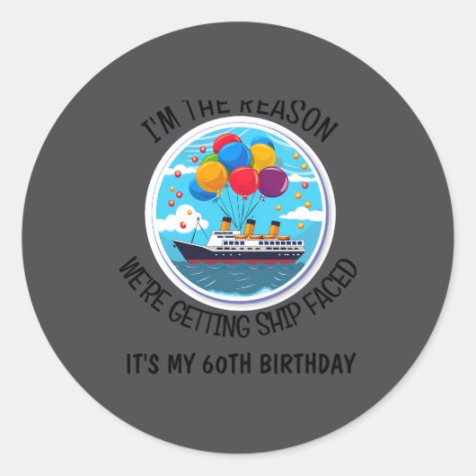 Birthday Cruise Funny Group D  Ronde Sticker (Voorkant)