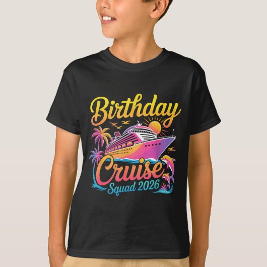 Birthday Cruise Squad 2026 Vacation Summer Trip Fa T-shirt (Voorkant)
