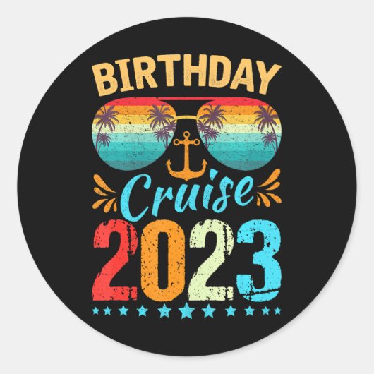 Birthday Cruise Squad Birthday Party Cruise Squad Ronde Sticker (Voorkant)