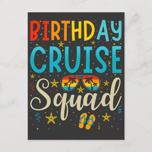 Birthday Cruise Squad Cruising Vacation Briefkaart (Voorkant)