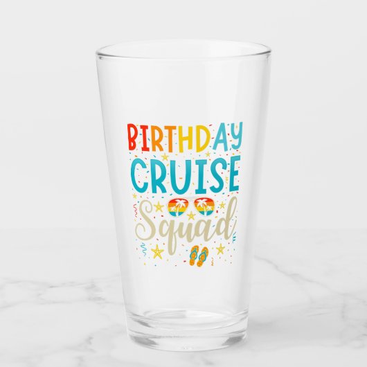 Birthday Cruise Squad Cruising Vacation Drink Glas (Voorkant)
