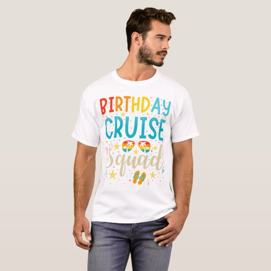 Birthday Cruise Squad Cruising Vacation Mannen T-shirt (Voorkant volledig)
