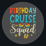 Birthday Cruise Squad Cruising Vacation Ronde Sticker<br><div class="desc">Broodcrème Cruise Squad Cruising Vacation Funny Crew Graphic Design Classic Round Sticker Classic Collectie.</div>