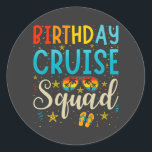 Birthday Cruise Squad Cruising Vacation Ronde Sticker<br><div class="desc">Broodcrème Cruise Squad Cruising Vacation Funny Crew Graphic Design Classic Round Sticker Classic Collectie.</div>