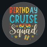 Birthday Cruise Squad Cruising Vacation Ronde Sticker<br><div class="desc">Broodcrème Cruise Squad Cruising Vacation Funny Crew Graphic Design Classic Round Sticker Classic Collectie.</div>