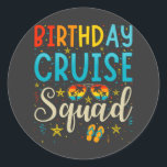 Birthday Cruise Squad Cruising Vacation Ronde Sticker<br><div class="desc">Broodcrème Cruise Squad Cruising Vacation Funny Crew Graphic Design Classic Round Sticker Classic Collectie.</div>