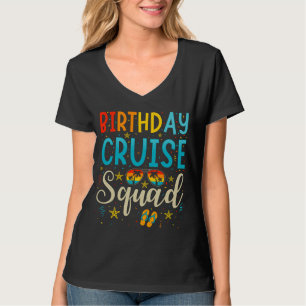 Birthday Cruise Squad Cruising Vacation Women V-Ne T-shirt