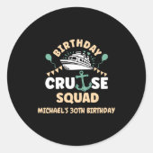 Birthday Cruise Squad  Ronde Sticker (Voorkant)