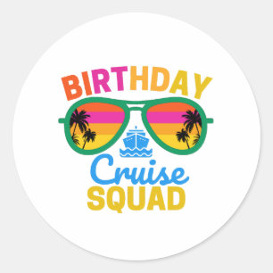 Birthday Cruise Squad Ronde Sticker
