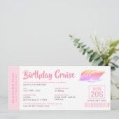 Birthday Cruise ticket instapkaart Kaart (Staand voorkant)