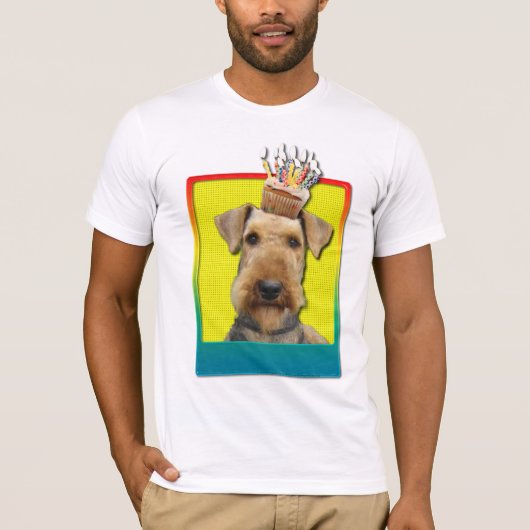 Birthday Cupcake - Airedale T-shirt (Voorkant)