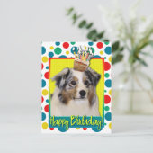 Birthday Cupcake - Australian Shepherd Briefkaart (Staand voorkant)