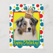 Birthday Cupcake - Australian Shepherd Briefkaart (Voorkant)