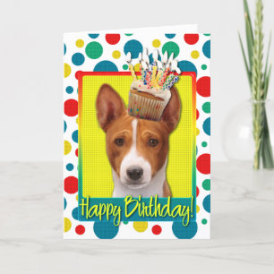 Birthday Cupcake - Basenji Kaart