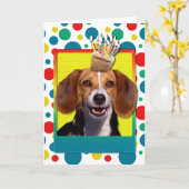 Birthday Cupcake Beagle Kaart (Gele Bloem)