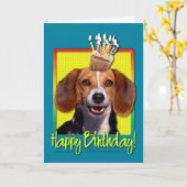 Birthday Cupcake Beagle Kaart (Gele Bloem)
