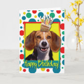 Birthday Cupcake - Beagle Kaart (Gele Bloem)
