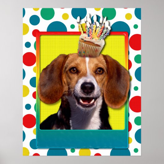 Birthday Cupcake - Beagle Poster (Voorkant)