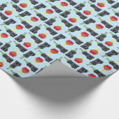 Birthday Cupcake Black Lab Cadeaupapier (Hoek)