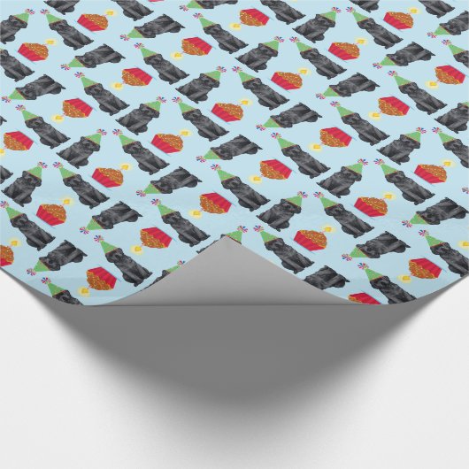 Birthday Cupcake Black Lab Cadeaupapier (Hoek)