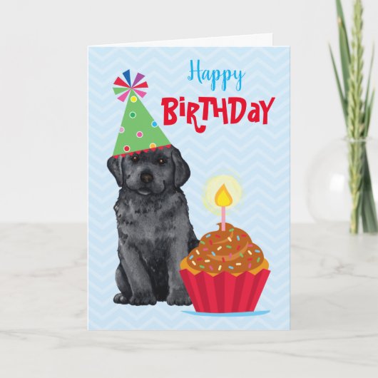Birthday Cupcake Black Lab Kaart (Voorkant)