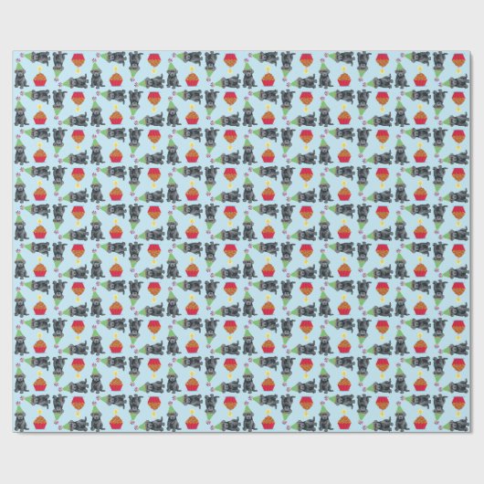 Birthday Cupcake Bouvier des Flandres Cadeaupapier (Vlak)