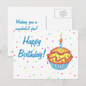 Birthday Cupcake Briefkaart (Voorkant / Achterkant)