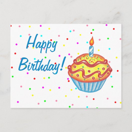 Birthday Cupcake Briefkaart (Voorkant)