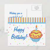 Birthday Cupcake Briefkaart (Voorkant / Achterkant)