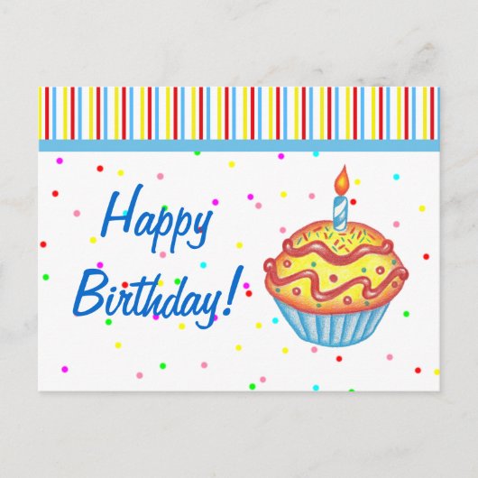 Birthday Cupcake Briefkaart (Voorkant)