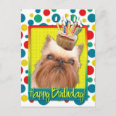 Birthday Cupcake - Brussels Griffon Briefkaart (Voorkant)