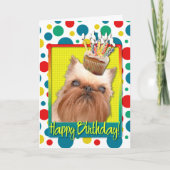 Birthday Cupcake - Brussels Griffon Kaart (Voorkant)