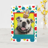 Birthday Cupcake - Bulldog - Light Kaart (Gele Bloem)