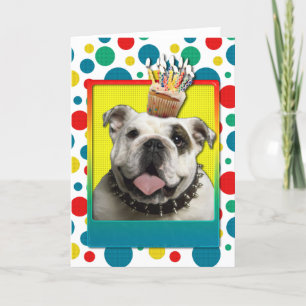 Birthday Cupcake - Bulldog - Light Kaart