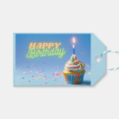 Birthday Cupcake Cadeaulabel (Voorkant (Horizontaal))