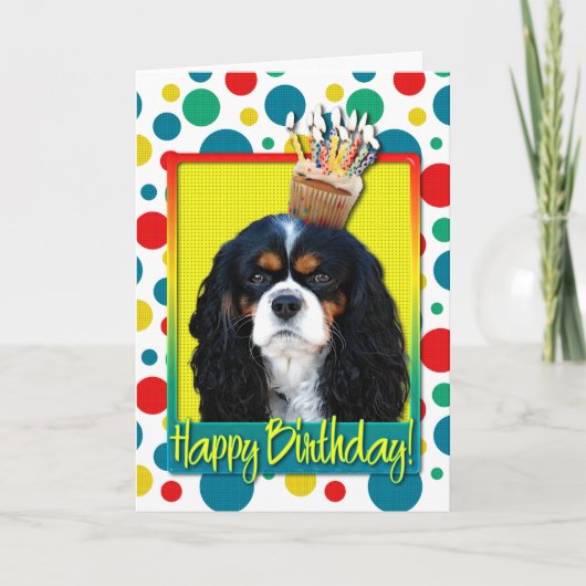 Birthday Cupcake - Cavalier - Tri-Color Kaart (Voorkant)