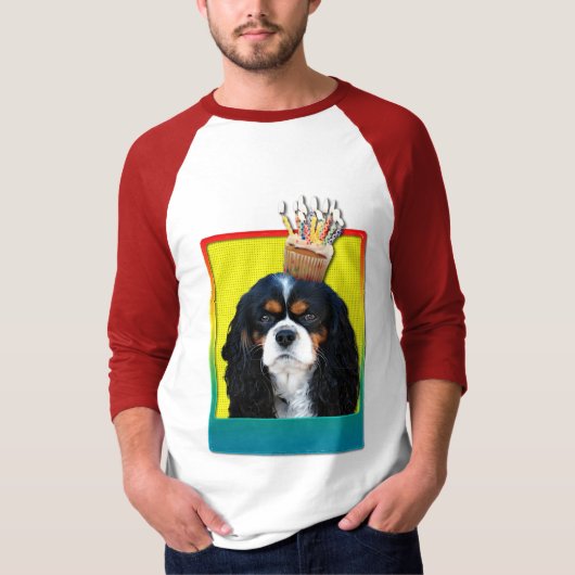 Birthday Cupcake - Cavalier - Tri-Color T-shirt (Voorkant)