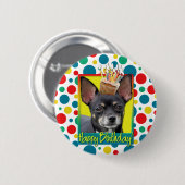 Birthday Cupcake - Chihuahua - Isabella Ronde Button 5,7 Cm (Voorkant /achterkant)