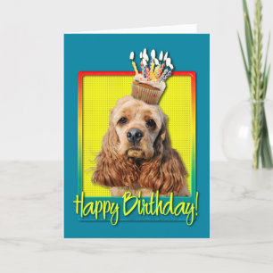 Birthday Cupcake - Cocker Spaniel Kaart