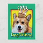 Birthday Cupcake - Corgi - Owen Briefkaart (Voorkant)