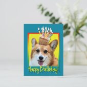 Birthday Cupcake - Corgi - Owen Briefkaart (Staand voorkant)