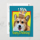 Birthday Cupcake - Corgi - Owen Briefkaart (Voorkant / Achterkant)