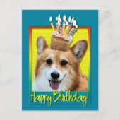 Birthday Cupcake - Corgi - Owen Briefkaart (Voorkant)