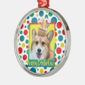 Birthday Cupcake - Corgi - Owen Metalen Ornament (Links)